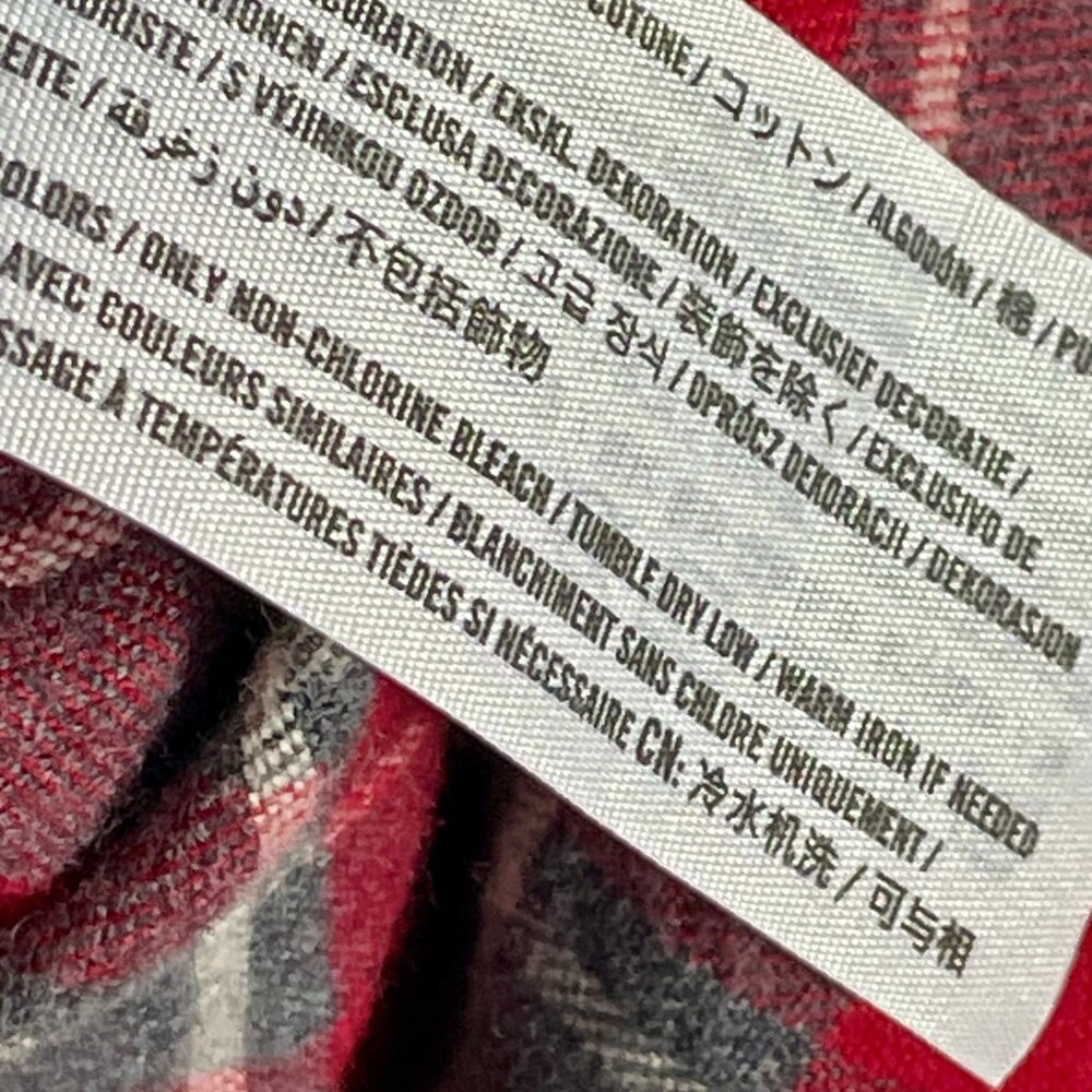 Abercrombie & Fitch 100% Cotton Red Gray Plaid Flannel Button Down Men’s XXL - Picture 14 of 15